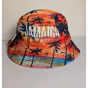Jamaican Good Vibes Orange Sunset Tie Dye Bucket Hat UV Casual 69 Turtles Brand